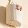 Wall-Mounted Plastic Small Makeup Brush Holder with Bow, Self-adhesive Multifunctional
