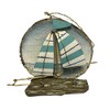 Beachcombers Wood with Metal Sailboat Ornament