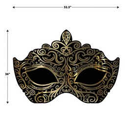 Beistle 3' x 4' 4.5" Stand-Up Venetian Mask Photo Prop for Mardi Gras Prom, Masquerade Ball Decorations, Photography Backdrop