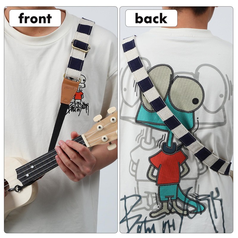 Ukulele Strap No Drill, Clip- On Adjustable Ukulele Strap, Double