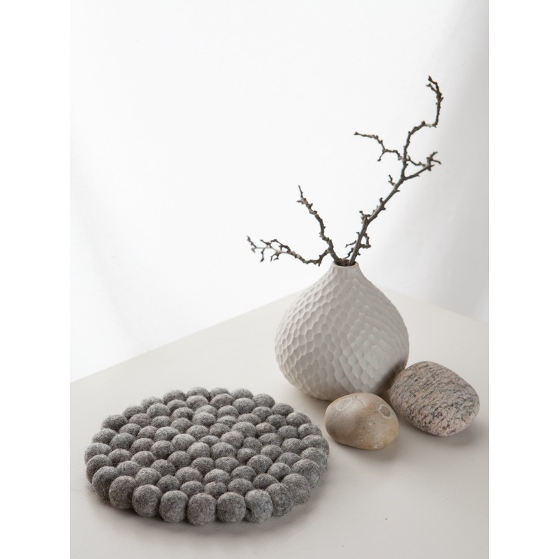 myfelt Carl Trivet Virgin Wool Grey Diameter 20 cm Heat