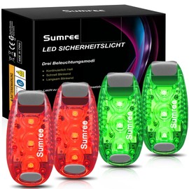 Sumree LED Flashing Light School Bag Safety Light Set of 4 Clip Safety Light Pram Light Running Light Pet Light for Children Backpack, Dog Light Pendant, Cats, Joggers, Prams