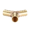 sourcing map 12mm or 1/2" ID Brass Barb Splicer Fitting,Y-Shaped