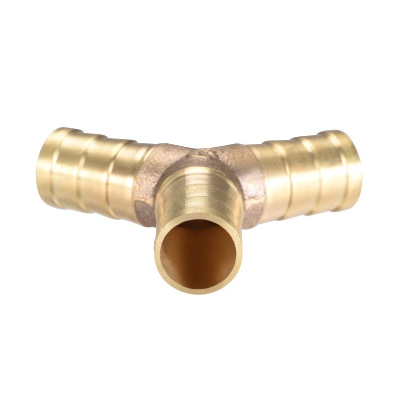 sourcing map 12mm or 1/2" ID Brass Barb Splicer Fitting,Y-Shaped