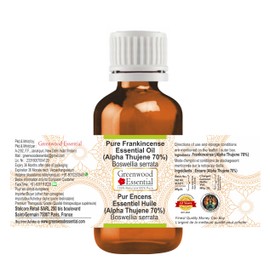 Greenwood Essential Pure Frankincense Essential Oil (Alpha Thujene 70%) Boswellia serrata Steam Distilled 10ml (0.33 oz)
