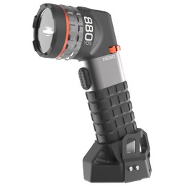 NEBO LUXTREME SL50 Spotlight | 450 Lumens, Very Bright 1/2 Mile Beam, Waterproof, 40 Hours Run Time or Nonstop Use With 12V Adapter, Rechargeable LED Flashlight, Magnetic Base, Includes Charge Cable