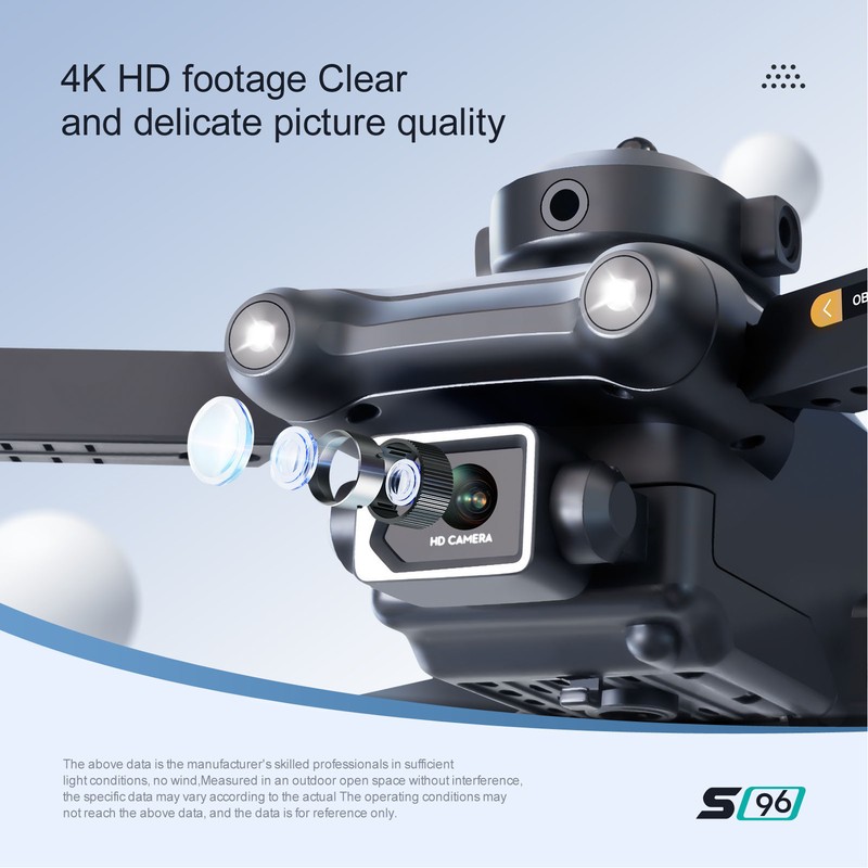 S96 RC Drone Optical Flow Hover Mini Drone with 4K