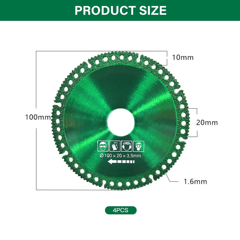 Neyared 4PCS 100mm Angle Grinder Wood Cutting Discs, Metal Glass