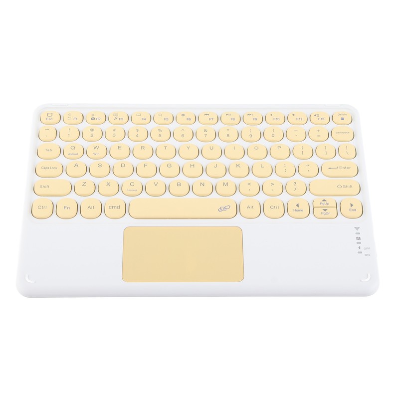 Bluetooth Keyboard Touchpad Round Keycap with Ergonomic Design Stable Connection