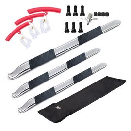 Dr.Roc 2 x 15.5 inch 1 x 19.5 inch Tire Irons 3 x Rim Protectors 6 x TR413 Valve Stems Mount and Demount Tire Irons Set Motorcycle Dirt Bike Lawn Mower ATV UTV Tire Changing Tools with Durable Bag