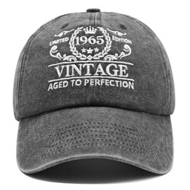 60th Birthday Gifts for Men Women, Happy 60th Birthday Decorations Men Women, 60 Year Old Man Gift Ideas, Vintage 1965 Birthday Baseball Caps Adjustable- Washed Cotton Hats for Wife Mom Husband Dad