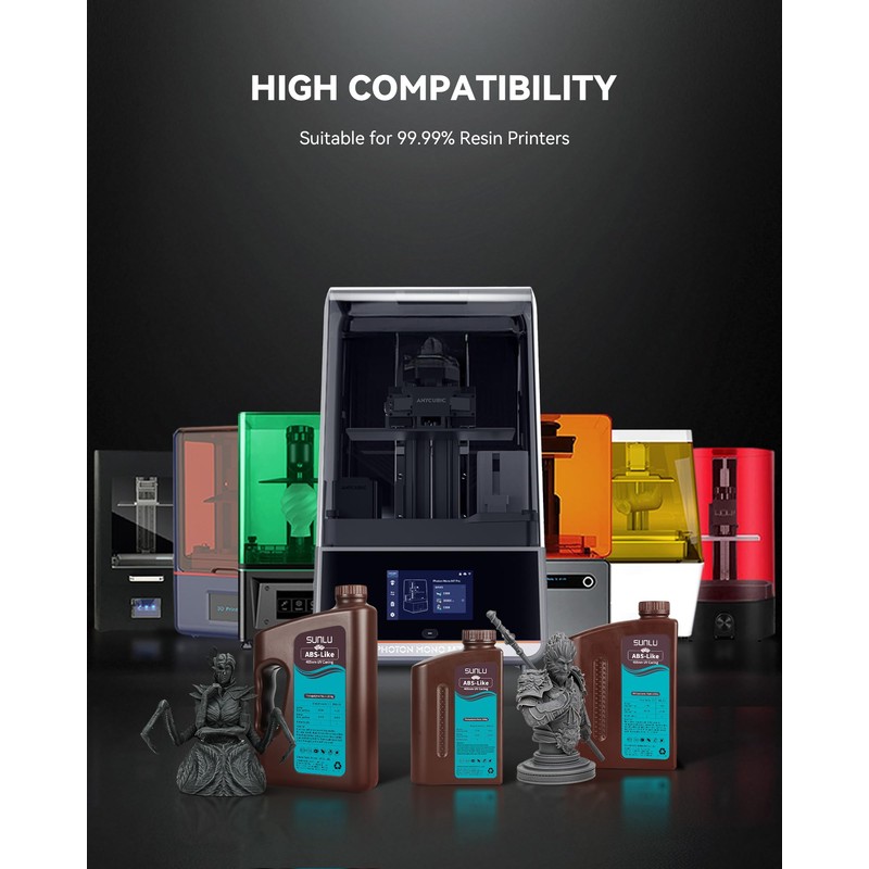 SUNLU Upgraded ABS Like Resin for 3D Printer, 405nm UV-Curing