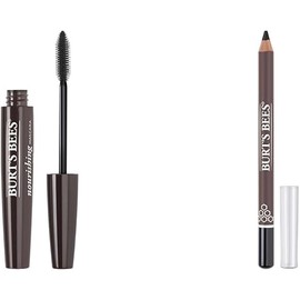 Burt's Bees 100% Natural Nourishing Mascara and Eyeliner Bundle - 0.4 Ounce Mascara in Black Brown and 0.04 Ounce Eyeliner in Soft Black