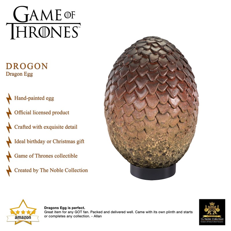 The Noble Collection Game of Thrones Drogon Egg (Red)
