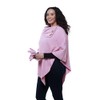 Le Moda Women’s Shawl Collar Pleated Fleece Poncho with Matching