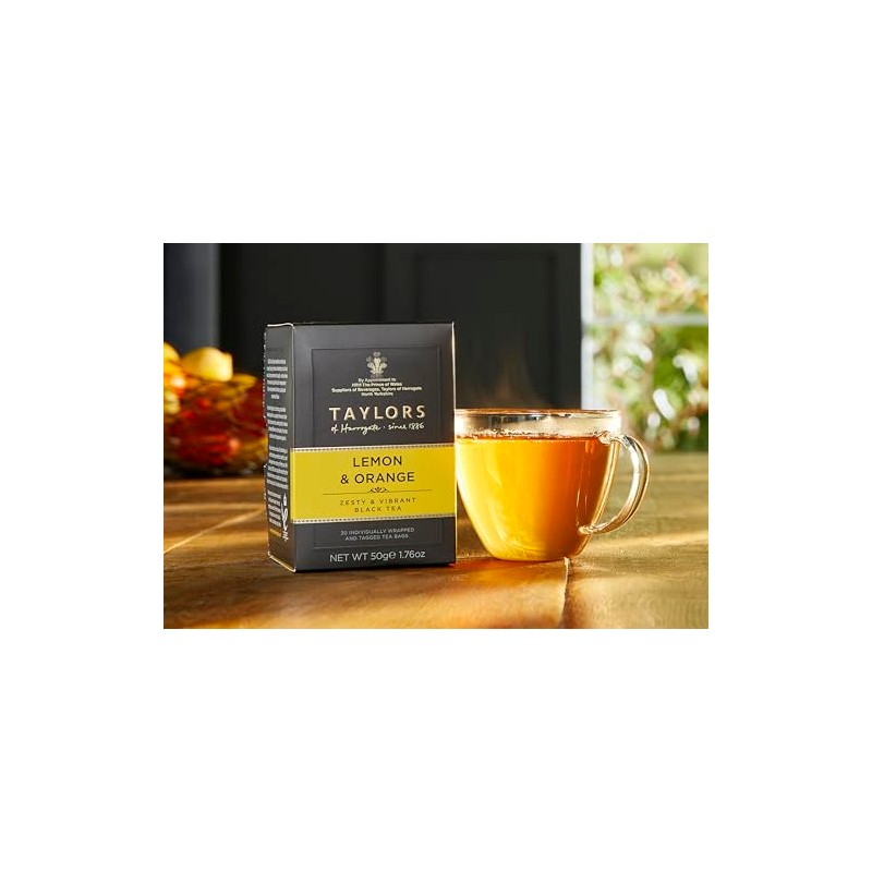Taylors of Harrogate Lemon & Orange, Black Tea, Individually Wrapped