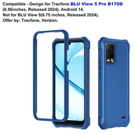 Ailiber for BLU View 5 Pro Case, Dual Layer Protective, Shockproof Corner TPU Bumper, Slim Silicone Heavy Duty Cover - Blue