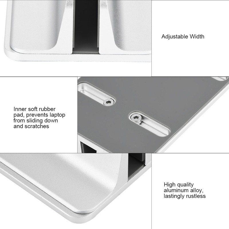 Adjustable Aluminum Vertical Laptop Stand NoteBooks Holder Space saving Bracket