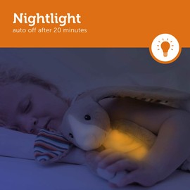 Zazu Kids Nightlight Plush Toy - Bo The Bunny Stuffed Animal Night Light with Soothing Sound Machine for Babies & Toddlers, Soft, Washable, Portable