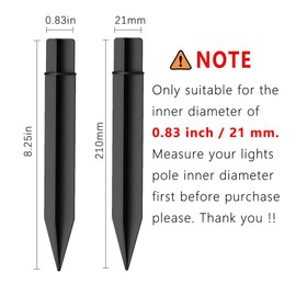 Plastic Ground Spikes, RIMOL 8.25 inch Replacement ABS Torch Stake for Garden Lights Outdoor Yard Christmas Pathway (16 Pack, Black)