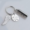 DAIFFUNE Cylinder Urn Keychain for Ashes Pet Cremation Keychain Dog
