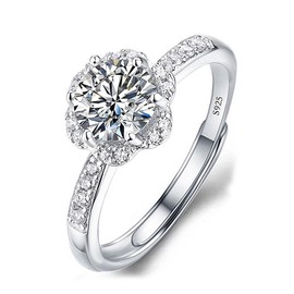 Moissanite Rings for Women, Moissanite Engagement Rings, Adjustable Rings for Women, for Anniversary Valentine's Day(1ct)