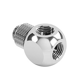 Barrow G1/4" 3-way Ball Fitting, Rotary, Silver Shiny