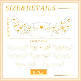 HQRKOTM Pack of 8 8 Styles Glitter Face Stars and Dots Temporary Tattoos, Festival Freckles, Waterproof, Suitable for Masquerade Parties and Carnival Events