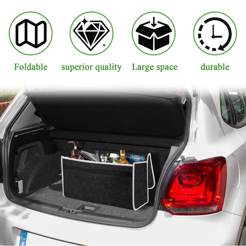 HIAHXC Car Boot Organiser Bag, Foldable Car Boot Organiser Storage,