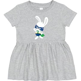 inktastic Superhero Bunny, White Bunny, Rabbit, Mask, Cape Infant Dress 6 Months Heather Grey 4467a