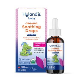 Hyland's Baby Organic Nighttime Soothing Drops for Oral Discomfort, 1 oz, Ages 2 Months and up, Organic Cherry Flavor