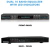 Technical Pro Professional Dual 10 Band Equalizer with Individual LED