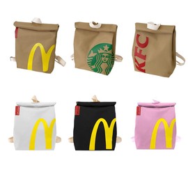 Fashion McDonald's Backpack with Unique Letter Print Starbucks Bag, Comfortable KFC Shoulder Bag for Students, Perfect School Accessory - Color: Khaki Backpack -M