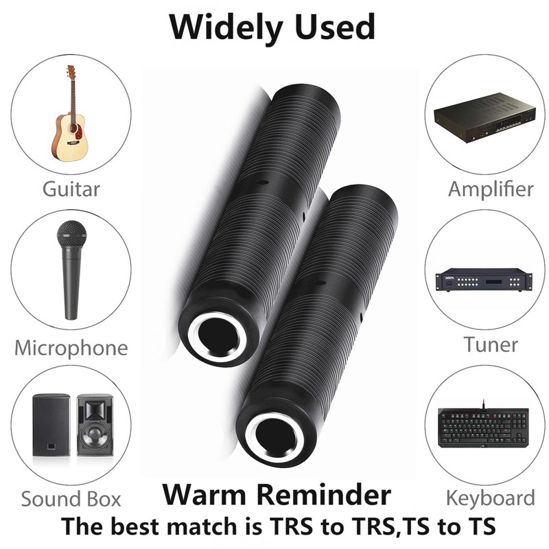 SHANFEILU 1/4 Inch TRS TS Coupler 6.35mm Female to Female