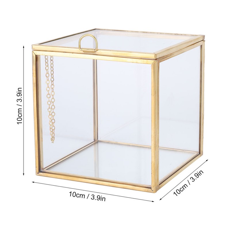 Gold Edge Geometric Glass Plant Planter Succulent Plants Container Home