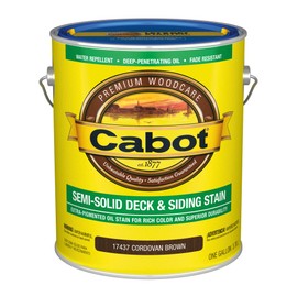 Cabot Semi-Solid Wood Stain + Sealer, Low VOC, Cordovan Brown, Gallon