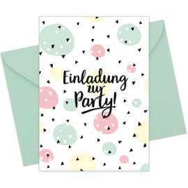 CherryCards FRUITPRINTS - Set of 15 Invitation Cards & Envelopes - Confetti - Invitation Teenager Children's Birthday - Format A6 (Set of 15)