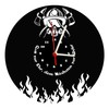 bigcopy e.K. Wall Clock, Fire Brigade Design, Black Dial, High-Quality