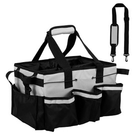 Wearable Cleaning Caddy Bag, Large Cleaning Supplies Organizer with Handle and Adjustable Strap, Kitchen Caddy Storage Bag with 5 Compartments for Housekeepers, Under Sink and Car Cleaning Organizer