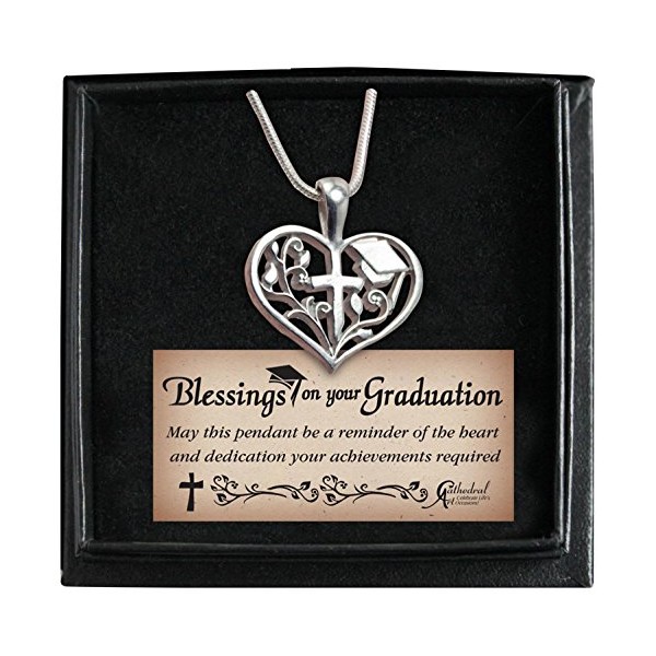 Cathedral Art (Abbey & CA Gift Graduation Heart Pendant Snake Chain, 16-Inch, One Size, Multi