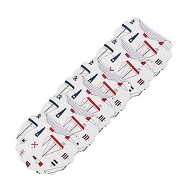 C&F Home Windward Port Sail Boat Nautical Theme Memorial Day Labor Day Quilted Round Cotton Placemat Set of 6 Fourth of July Independence Day Patriotic American Americana U.S.A. Round Placemat Set of