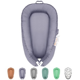 Baby Lounger - Baby Lounger for Newborn 0-24 Months, Baby Nest Breathable & 100% Cotton Cover Adjustable Portable Infant Lounger, Co Sleeper for Baby in Bed, Baby Essentials and Gifts