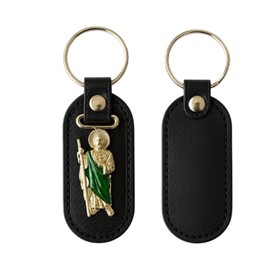 San Judas Tadeo Keychain, Catholic Christian Gift, St Jude Holy Medal for Impossible Causes & Family Protection (3PCs)