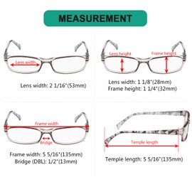 Eyekepper 6-pack Ladies Reading Glasses Stylish Women Readers - Grey +4.00