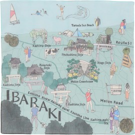 Chizutabi Handkerchief Unisex Printed Handkerchief 44501501 Handkerchief Unisex 47 Japan Rediscovery Unisex Adult, Moss Green (Ibaraki: Melon)