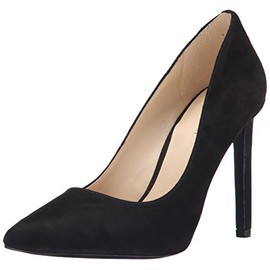 Nine West Women's Tatiana Dark Natural Suede Dress Pump, Black Suede, 9.5 M US