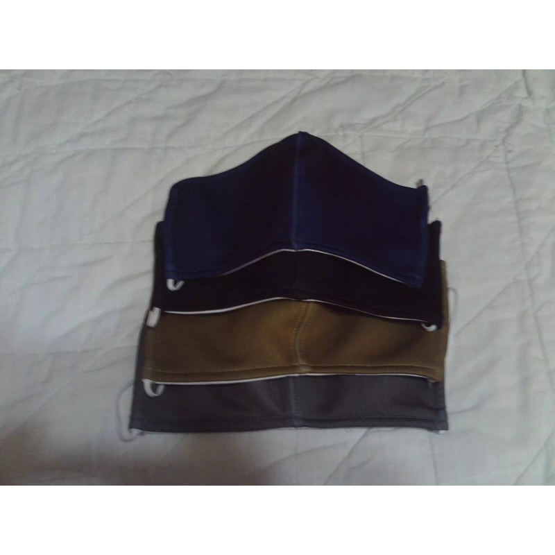 Handmade: 2 Adult 2-ply Fabric Masks (washable) with 2 Ear