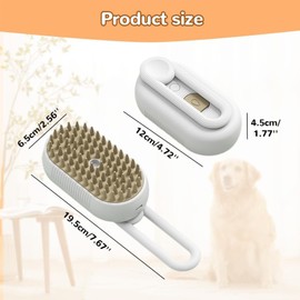 4 in 1 Cat Steam Brush for Shedding, 2025 New Cat Brushes for Indoor Cats, Pet Steam Brush for Cats Dogs, Massage, Cleaning, Shedding & Combing, for Long and Short Hair Pet (Brown)