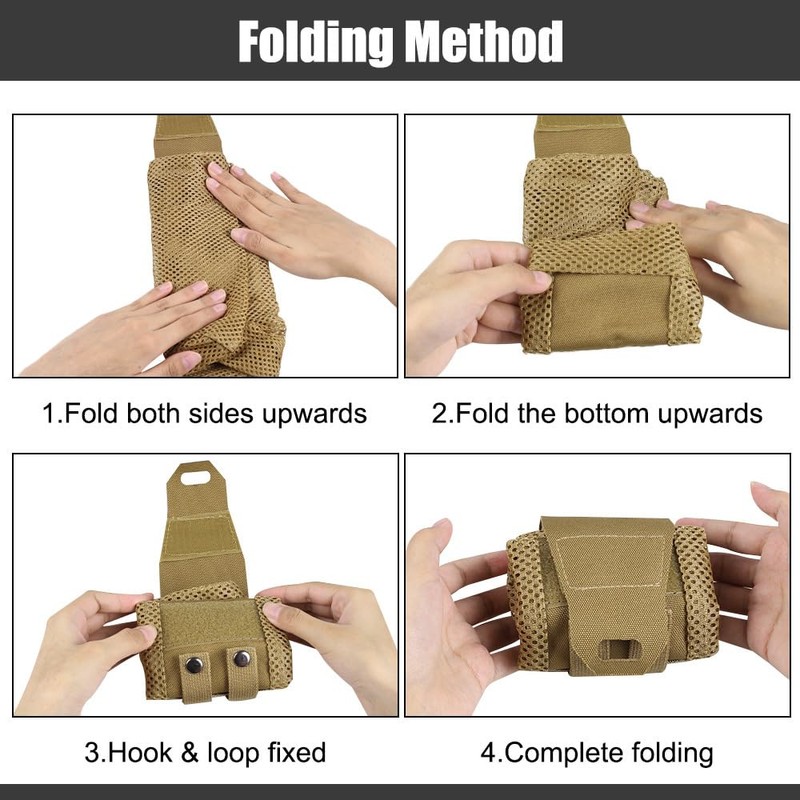 Tactical Molle Dump Pouch, Foldable Dump Bag, Mesh Drawstring Utility