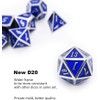 Haxtec Metal Dice Set D&D Silver Blue Metal Polyhedron DND